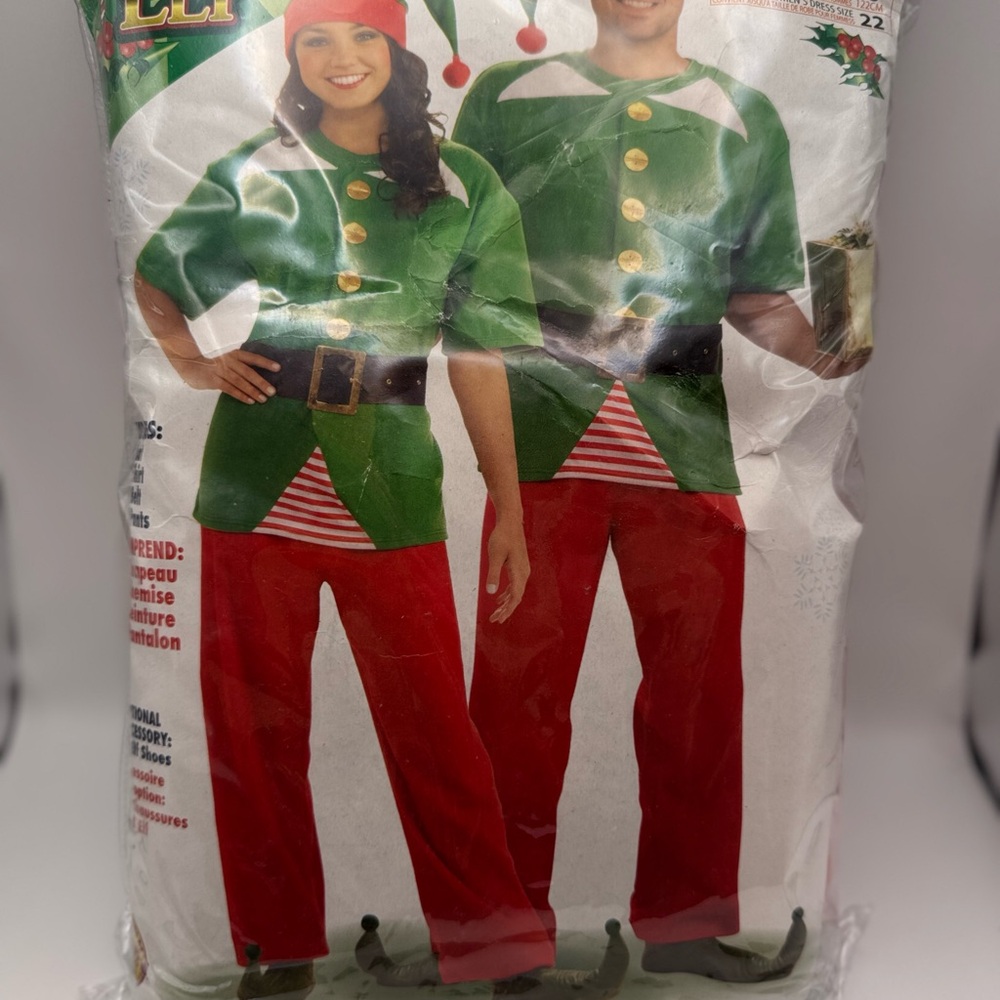 Festive Green and Red Jolly Elf Costume